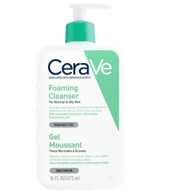 ژل شستشو صورت سراوی مدل foaming cleanser مناسب پوست نرمال تا چرب حجم 473 میلی لیتر(اصل)