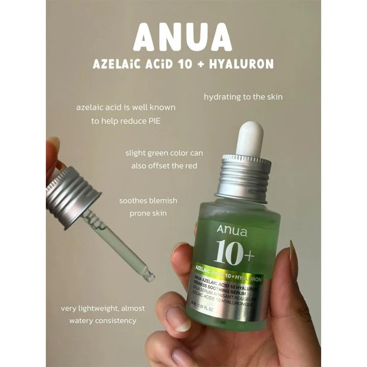 سرم آزلائیک اسید 10% و هیالورون آنوا Anua Azelaic Acid 10+ Hyaluron Soothing Serum 30M